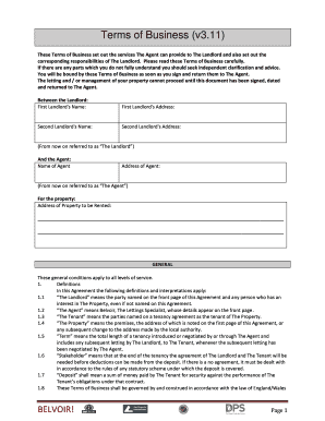 Terms of Business Agreement