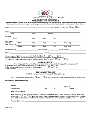 Application for Employment