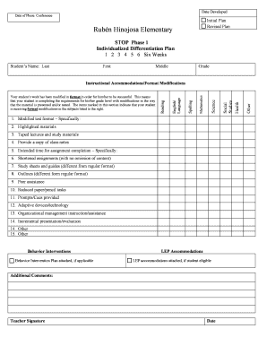 Individualized Differentiation Plan