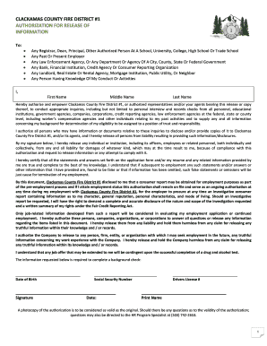 Authorization for Release of Information