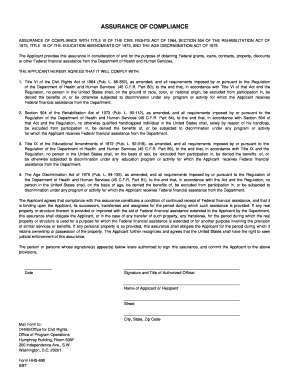 Assurance of Compliance with Civil Rights Acts
