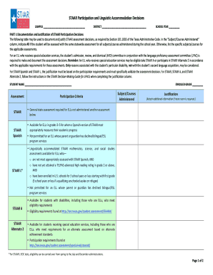 STAAR Participation and Linguistic Accommodation Decisions