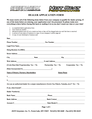 Dealer Application Form