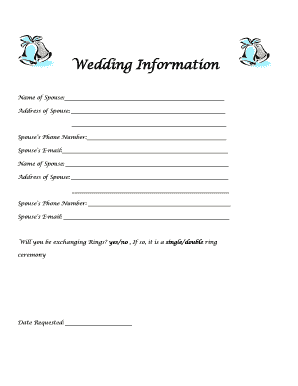 Wedding Information Form
