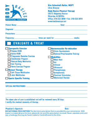 Physical Therapy Treatment Plan