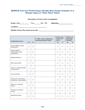 Business analysis template - SAMPLE Form for Performing a Simple Root Cause Analysis of