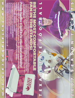 Texas State Bobcat Football Season Ticket Order Form