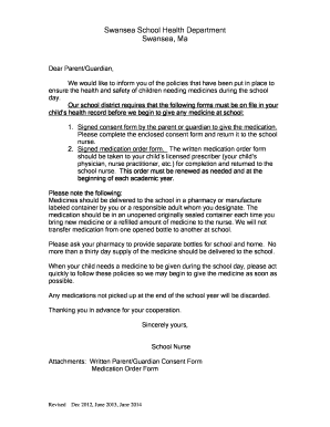School Medication Consent Form