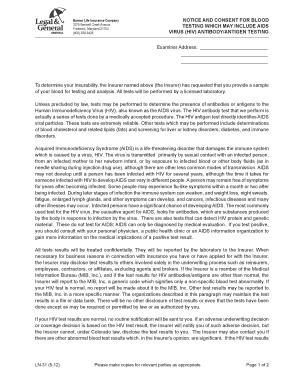 Notice and Consent for Blood Testing