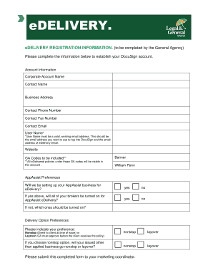 eDelivery Registration Form