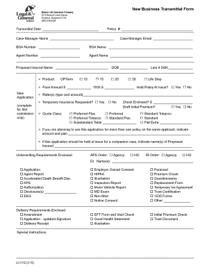New Business Transmittal Form