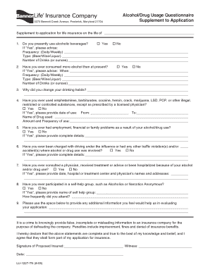 Alcohol/Drug Usage Questionnaire