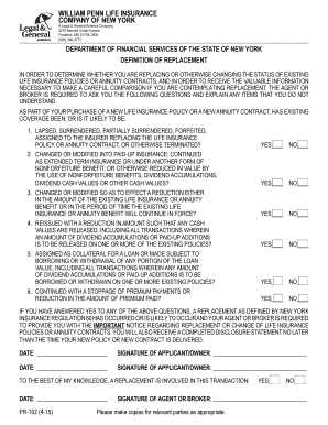 New York Life Insurance Replacement Form