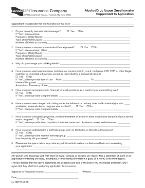 Alcohol/Drug Usage Questionnaire