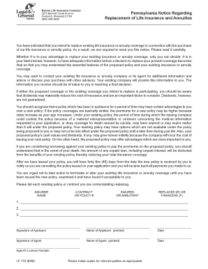 Life Insurance Replacement Notice
