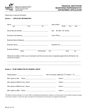 Banner Life Insurance Appointment Application