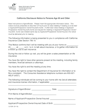 California Disclosure Notice for Seniors