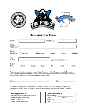 Student Government Association Membership Registration Form