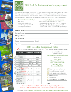 2014 Book for Business Advertising Agreement