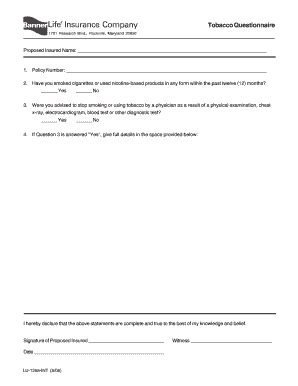 Tobacco Use Questionnaire