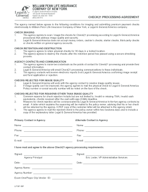 Check21 Processing Agreement