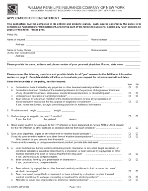 APPLICATION FOR REINSTATEMENT - lgamericacom