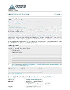 2015 Annual General Meeting Proxy Form