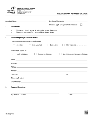 Banner Life Insurance Address Change Request