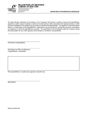 Signature Authorization Addendum