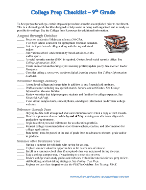College Prep Checklist