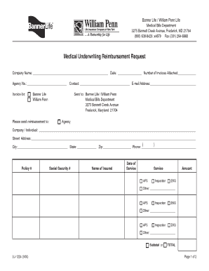 Medical Underwriting Reimbursement Request