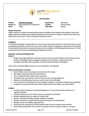 Operations Manager Job Description