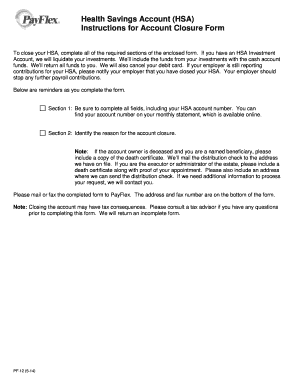 Health Savings Account Closure Form