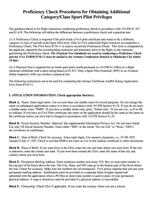 FAA Form 8710-11 Proficiency Check