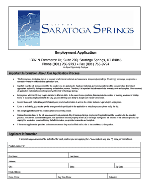 Employment Application Form