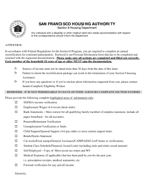 Section 8 Annual Recertification Form