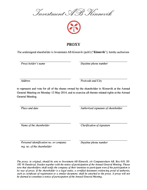 Proxy Authorization Form