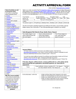 Girl Scouts Activity Approval Form