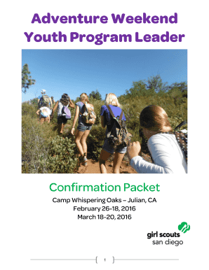 Girl Scouts Adventure Weekend Guide