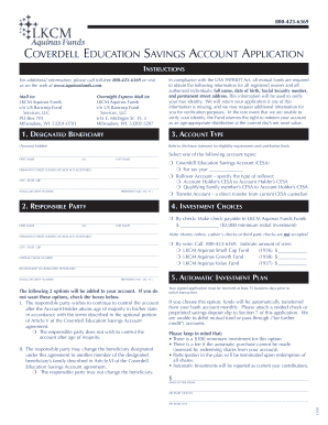 Coverdell Education Savings Account Application