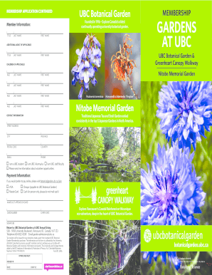 UBC Botanical Garden Membership Application