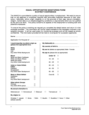 Equal Opportunities Monitoring Form