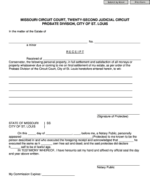 Fillable Online MISSOURI CIRCUIT COURT, TWENTYSECOND JUDICIAL CIRCUIT ...