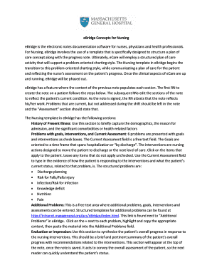 eBridge Nursing Care Plan Template