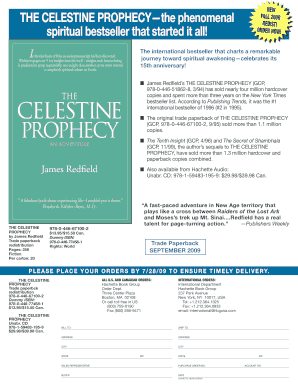 The Celestine Prophecy Book Order Form
