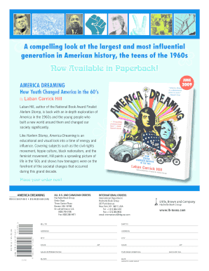 America Dreaming Book Order Form