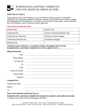 Washington Lawyers' Committee Donation Form