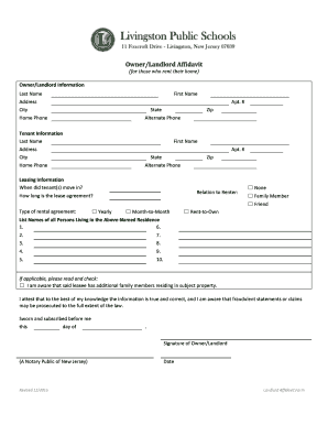 Landlord Affidavit Form