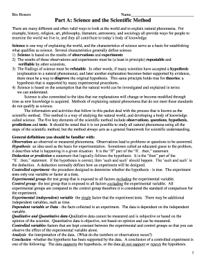 Science and the Scientific Method Study Guide