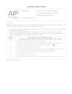 Author Query Form